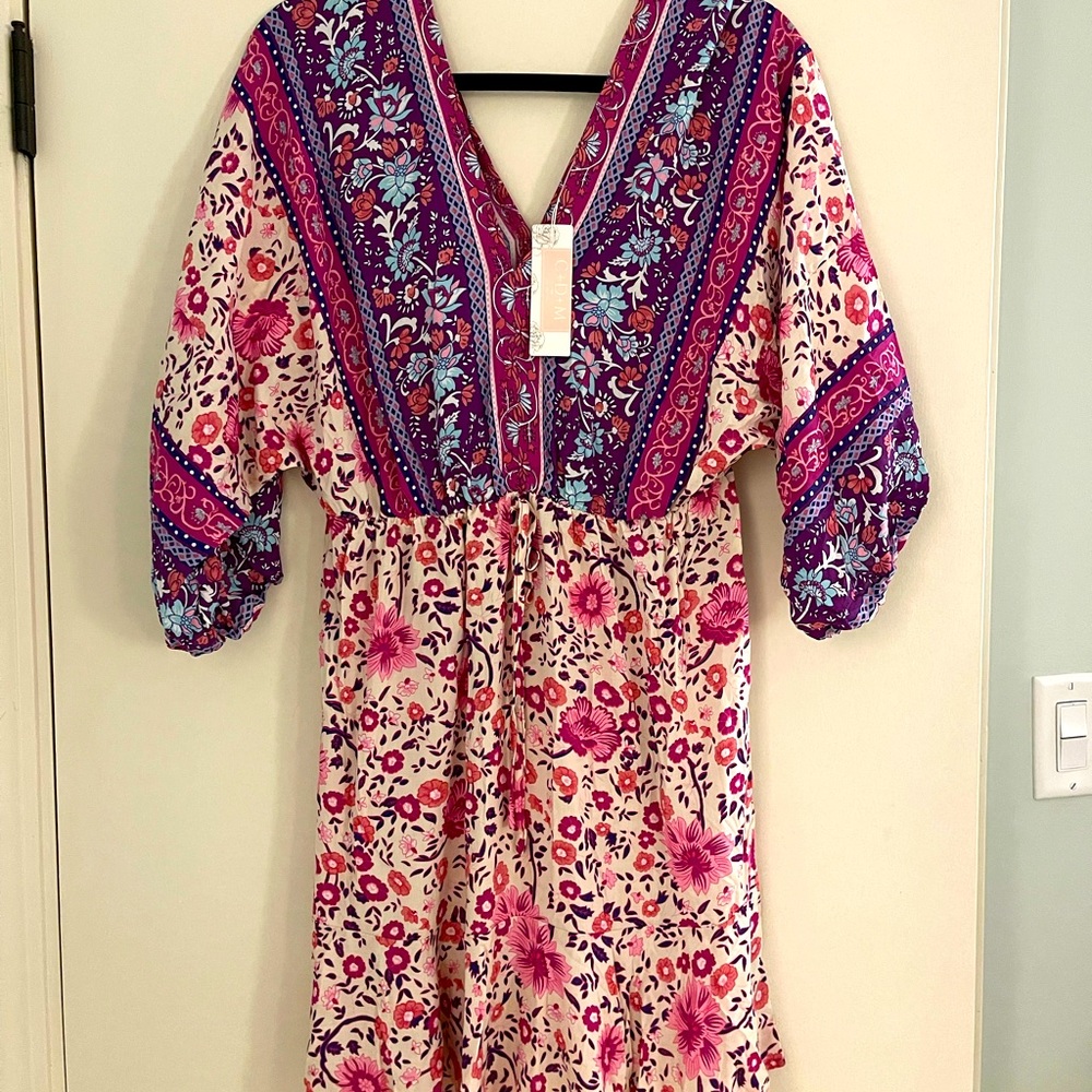 Purple Floral Dress NWT